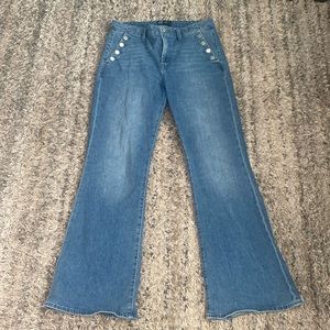 Gap high rise flare, jeans, size 14/32 regular medium wash